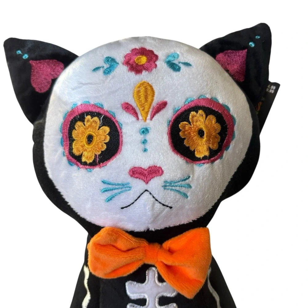 Day of The Dead‎ Halloween Black Cat Plush Sugar Skull Animal NWT by Ashland 15